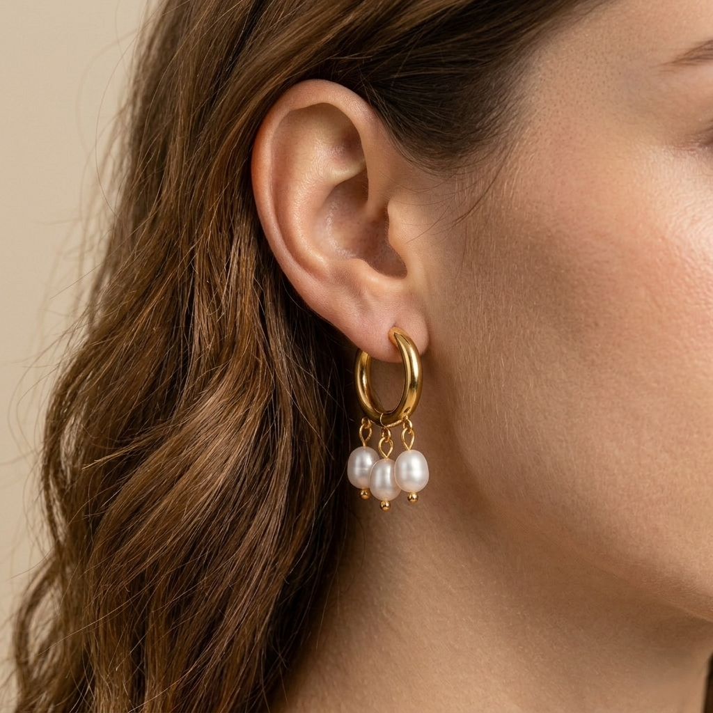 Sera Pearl Hoops